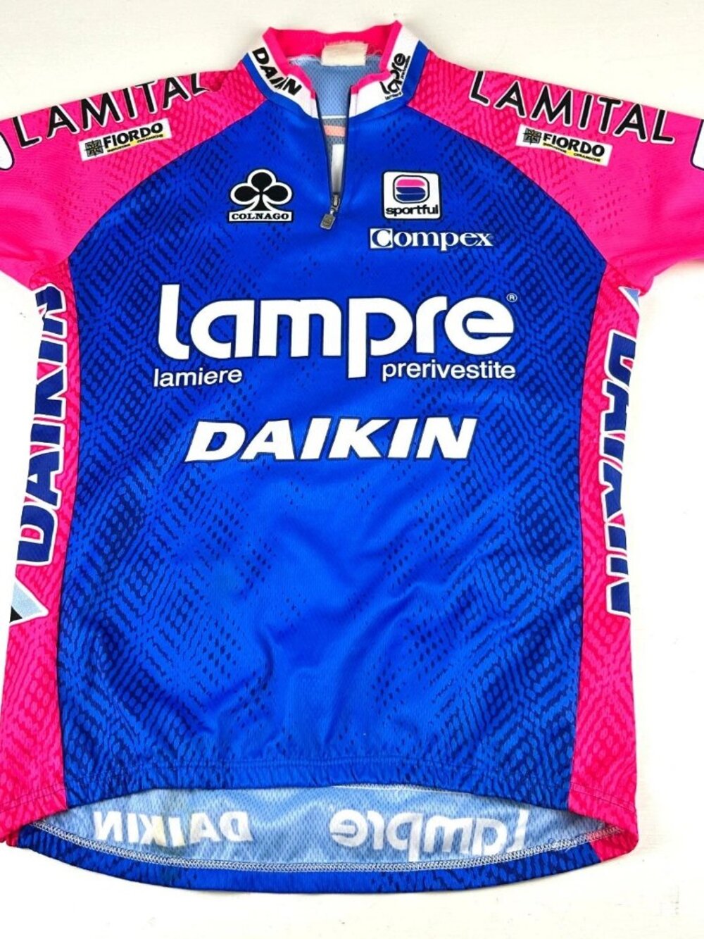 Sportful Lampre Daikin Cycling Jersey Blue Pink Colnago 1/4 Zip